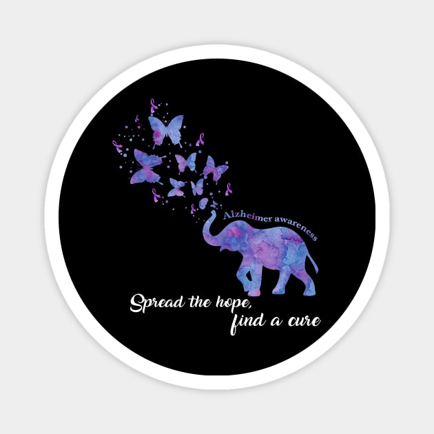 Alzheimer Awareness Spread The Hope Find A Cure Gift Magnet by thuylinh8